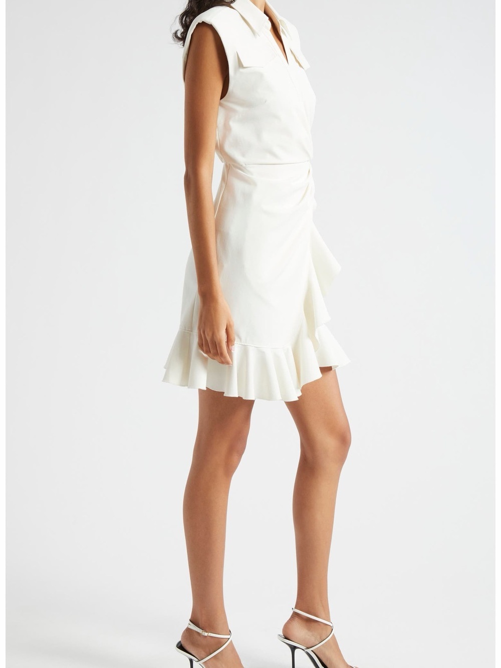 Zenni Ruffle Sleeveless Wrap Dress - Picture 2 of 14